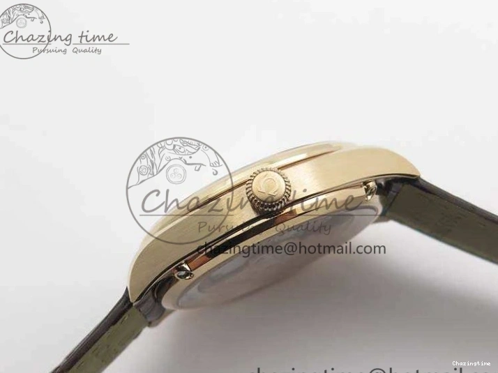 0509 Sophisticated Seamaster Edizione Venezia RG Best Edition Black Dial On Leather Strap A 8125